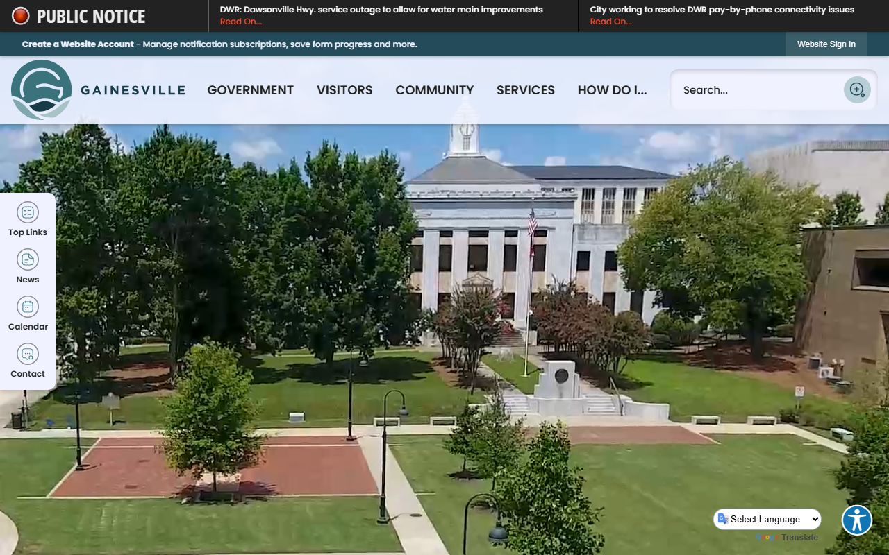 Gainesville Georgia city portal homepage for busted mugshots and arrest records resources