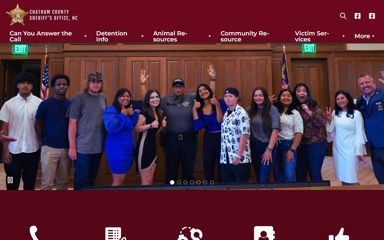 Chatham County Sheriff's Office homepage with inmate search and Savannah arrest record resources